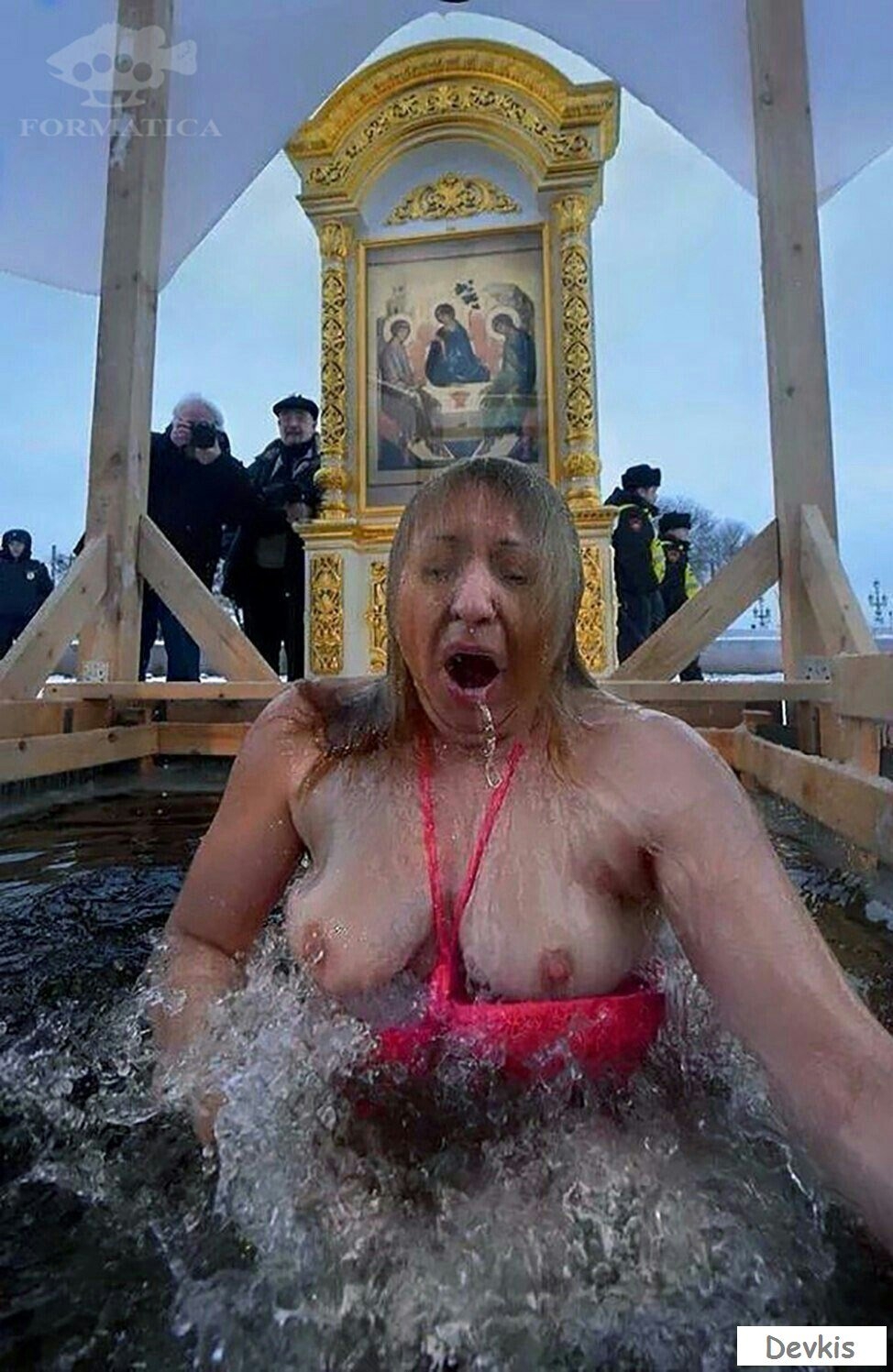 Крещение голые силикон