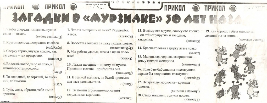 Загадки из журнала Мурзилка СССР